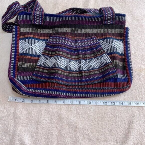 Medium Woven Multicolour Abanico Bag Shoulder Bag Purse - Picture 5 of 8